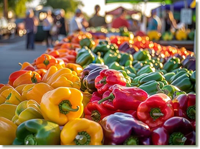 Pepper table outside
